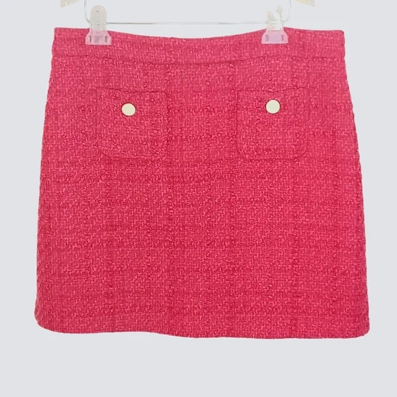 Maison d' Amelie Paris Textured Boucle Mini Skirt Women's Sz 12 Hot Pink Fuscia - Picture 1 of 8